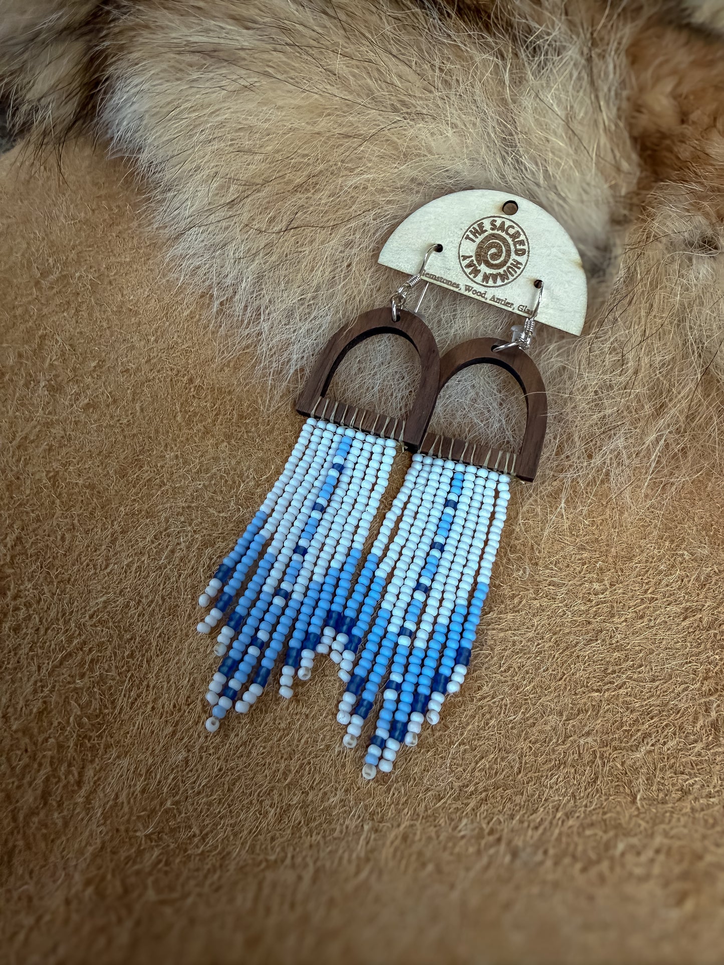 Wintery Wood Arch Fringe Earrings - CLEARANCE