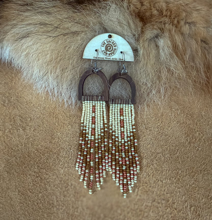 Wood Arch Fringe Earrings - CLEARANCE
