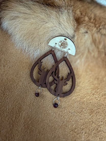 Garnet & Buck Drop Earrings - CLEARANCE