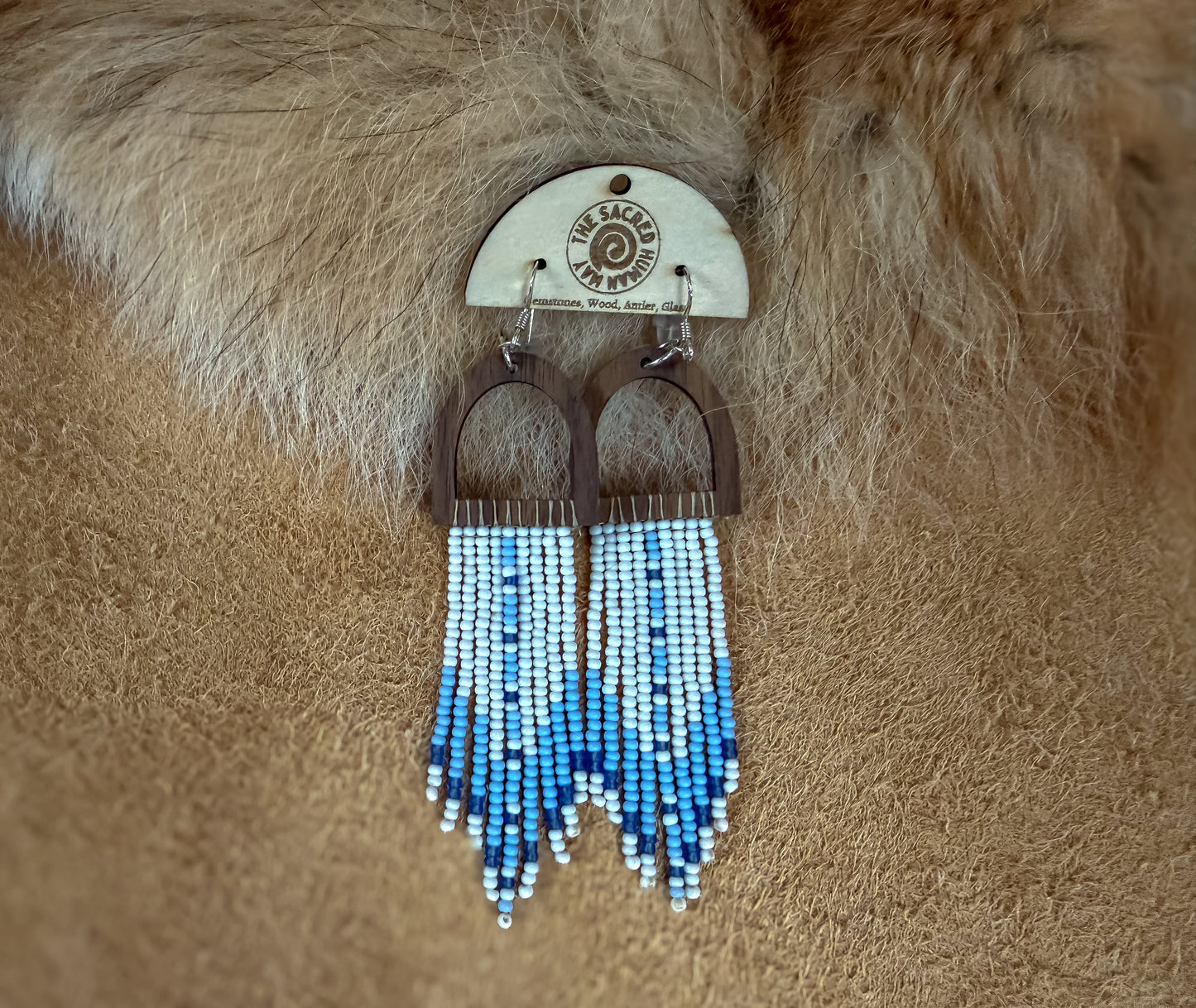 Wintery Wood Arch Fringe Earrings - CLEARANCE