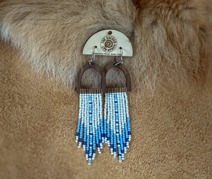 Wintery Wood Arch Fringe Earrings - CLEARANCE