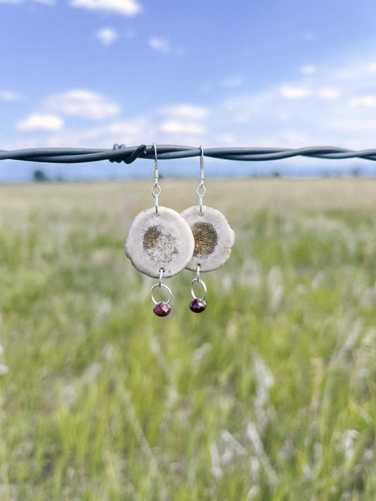 Elk Antler & Gemstone Earrings